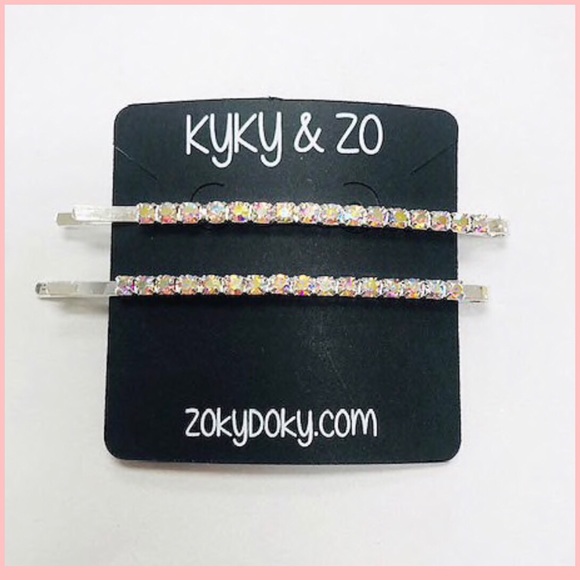 Two EXTRALONG Quality Crystal Bobby Hair Pins, NWT - Picture 2 of 8